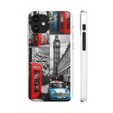 Graffiti Phone Case: London Skyline, Neon Accents, Edgy Styl - Phone Case by Printify | Unique designs from ArteoDesign