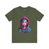 Hoodie Girl Graphic T-Shirt – Cool Urban Art Love Design