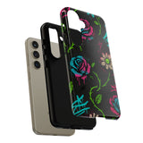 Urban Floral Graffiti Phone Case – Neon Street Art Vibes for iPhone & Samsung