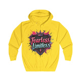 Fearless Limitless Hoodie – Empowering Graphic Zip-Up