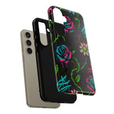 Urban Floral Graffiti Phone Case – Neon Street Art Vibes for iPhone & Samsung