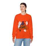 Happy Halloween Sweatshirt – Spooky Ghosts and Pumpkin Design