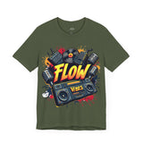 Flow Vibes T-Shirt – Retro Hip-Hop Boombox Graphic Tee