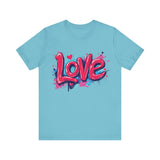 Dynamic Love Graffiti T-Shirt - Black Streetwear Style