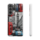 Graffiti Phone Case: London Skyline, Neon Accents, Edgy Styl - Phone Case by Printify | Unique designs from ArteoDesign