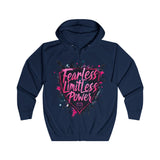 Fearless Limitless Power Hoodie – Motivational Graphic Zip-Up