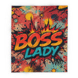 Boss Lady Comic Fleece Blanket – Vibrant Pop Art Empowerment