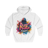 Navy Rise Street Hoodie – Vibrant Urban Art Graphic for Streetwear Enthusiasts