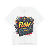 Flow Vibes T-Shirt – Retro Hip-Hop Boombox Graphic Tee