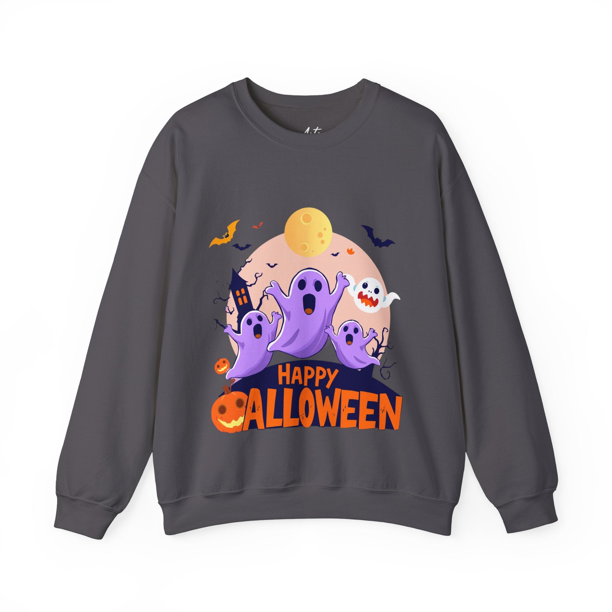 Halloween Ghost Sweatshirt – Cute Spooky "Happy Halloween" Design