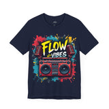 Flow Vibes Graphic T-Shirt – Retro Boombox Hip Hop Style Tee