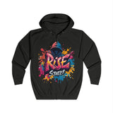 Navy Rise Street Hoodie – Vibrant Urban Art Graphic for Streetwear Enthusiasts