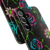 Urban Floral Graffiti Phone Case – Neon Street Art Vibes for iPhone & Samsung