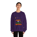 "Happy Halloween" Kids' Sweatshirt – Fun Ghosts & Pumpkin Design in Orange