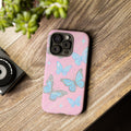 Y2K Butterfly Pink iPhone Case – Glitter Aesthetic