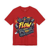 Flow Vibes T-Shirt – Retro Hip-Hop Boombox Graphic Tee