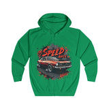 Speed Legend Men's Racing Hoodie - Bold Car Graphic Zip-Up