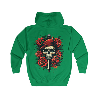 Urban Streetwear Fearless Skull & Roses Tattoo Hoodie