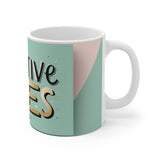 "Positive Vibes Only" Mint Mug – Uplifting & Modern Drinkware