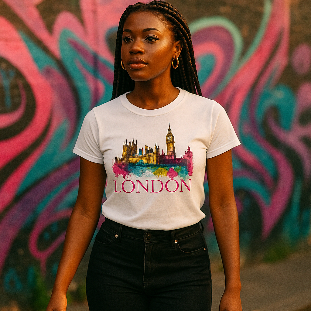 London Skyline Splatter Urban Retro T-Shirt
