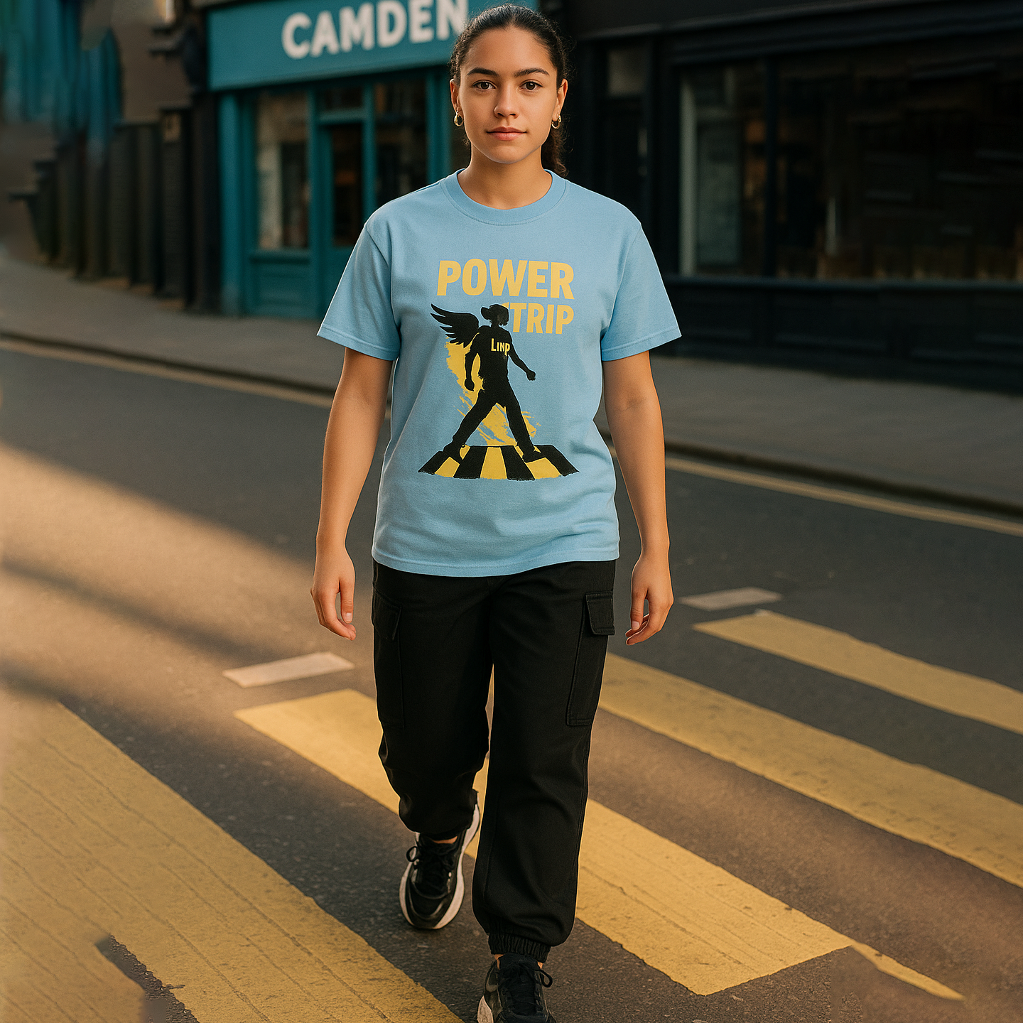 Power Trip T-Shirt – Baby Blue Urban Streetwear UK