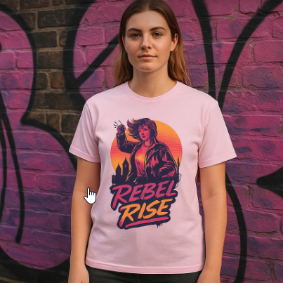 Rebel Rise T-Shirt – Pink Graphic Streetwear Tee UK