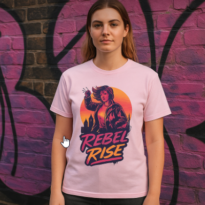 Rebel Rise T-Shirt – Pink Graphic Streetwear Tee UK