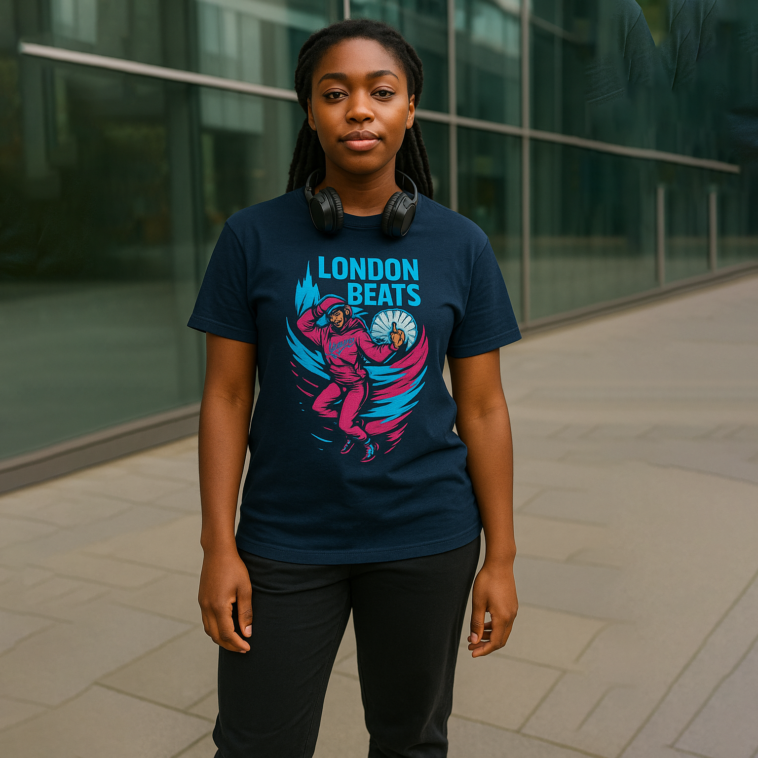 London Beats T-Shirt – Navy Urban Streetwear Tee UK