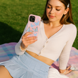 Y2K Butterfly Pink iPhone Case – Glitter Aesthetic