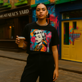 Neon Throwback Retro Tee - Women's Graffiti-Inspired