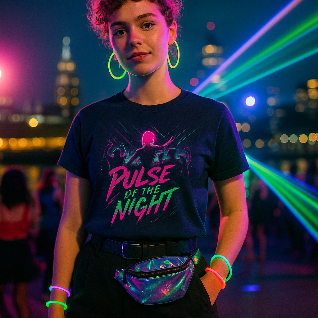 Pulse the Night Neon Rave Tee – Arteo Design UK