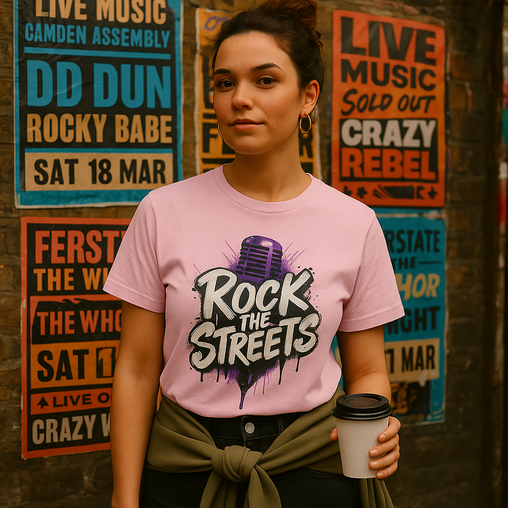 Rock the Streets Mic Tee | Music Street Art Shirt