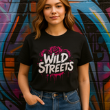 Wild Streets Rose Tee | Pink Floral Street Art Shirt
