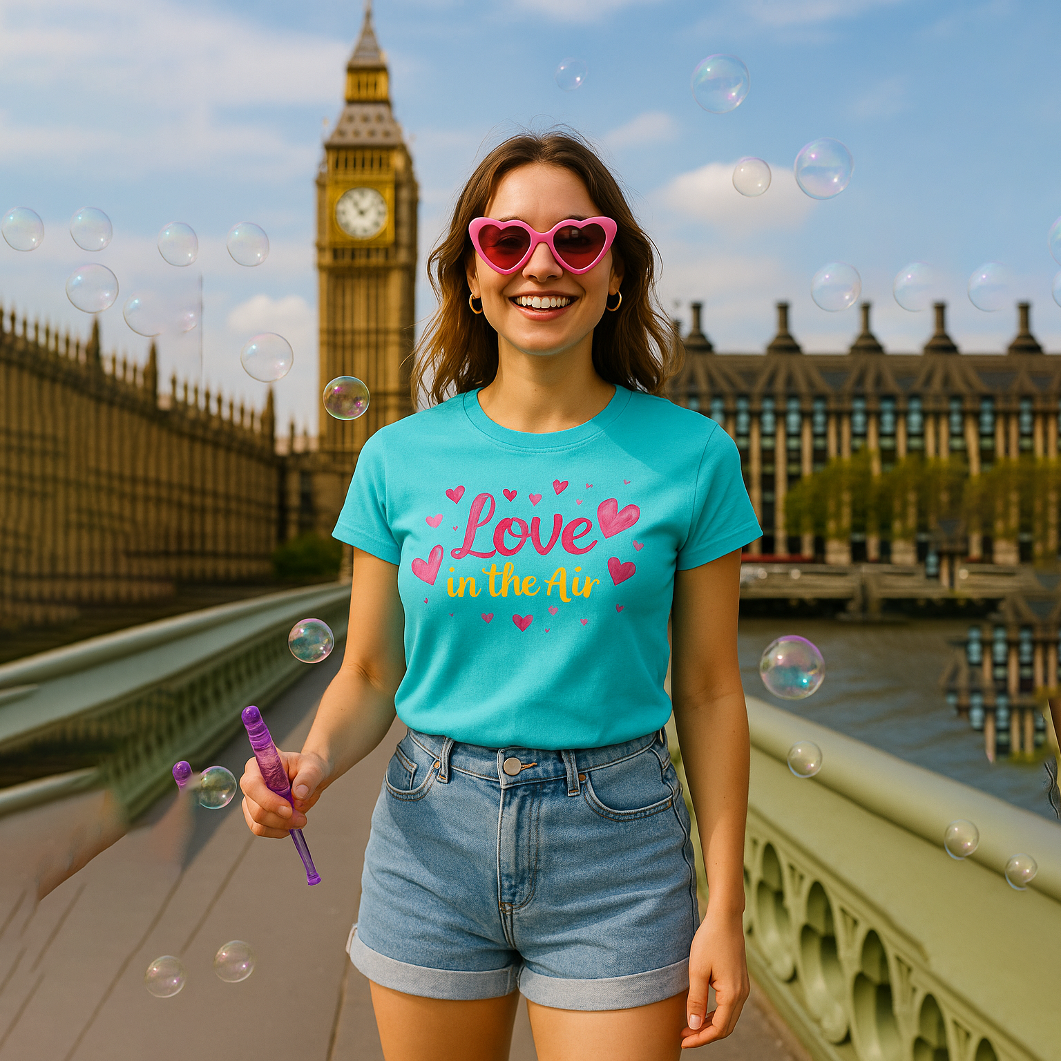 White Love in the Air T-Shirt - Whimsical Design