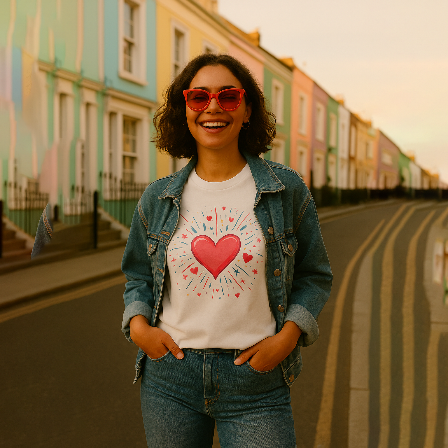 Radiant Heart Graphic T-Shirt in Bold Pink