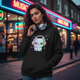 Kawaii Cat Headphones Hoodie – Cute Black Oversized Streetwear