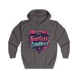 Fearless Limitless Hoodie – Empowering Graphic Zip-Up