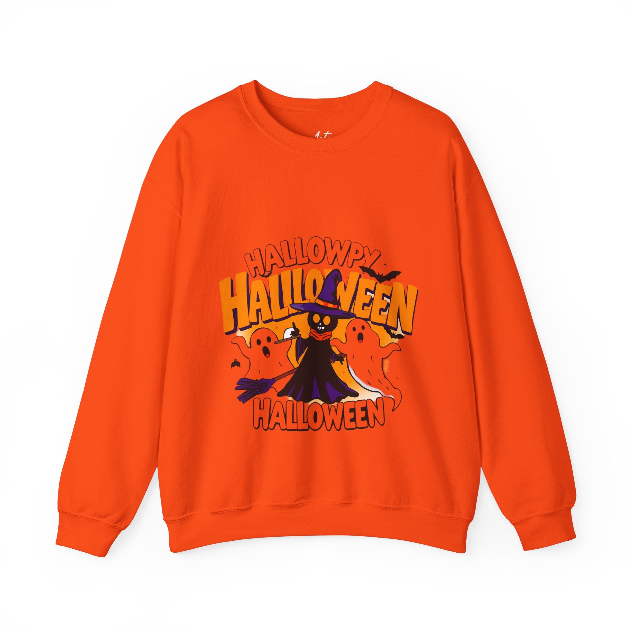 Halloween Sweatshirt – Spooky Witch and Ghosts Design