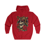 Skull & Rose Hoodie - Fearless Tattoo Art Design