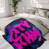 City Rhythm Fleece Blanket – Bold Pink & Blue Urban Beats