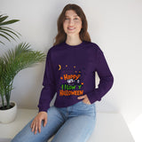 "Happy Halloween" Kids' Sweatshirt – Fun Ghosts & Pumpkin Design in Orange