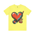 Navy Blue Heart & Music Graphic T-Shirt