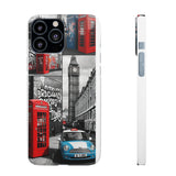 Graffiti Phone Case: London Skyline, Neon Accents, Edgy Styl - Phone Case by Printify | Unique designs from ArteoDesign