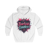 Fearless Limitless Hoodie – Empowering Graphic Zip-Up