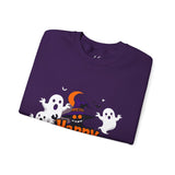 Happy Halloween Sweatshirt – Spooky Ghosts and Pumpkin Design