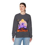 Halloween Ghost Sweatshirt – Cute Spooky "Happy Halloween" Design