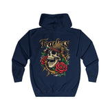 Skull & Rose Hoodie - Fearless Tattoo Art Design