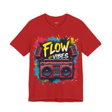 Flow Vibes Graphic T-Shirt – Retro Boombox Hip Hop Style Tee