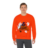 Happy Halloween Sweatshirt – Spooky Ghosts and Pumpkin Design