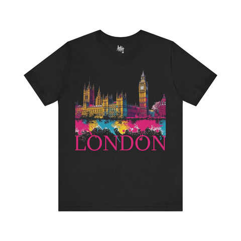 London Skyline Splatter T-Shirt - Urban Retro Design